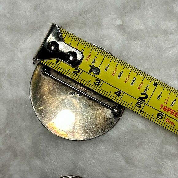 Vintage Tara Ware Ltd. Sterling Enamel Celtic Guilloche Brooch - Picture 5 of 5